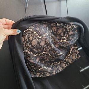 Bebe Black Lace Detail Tank Top